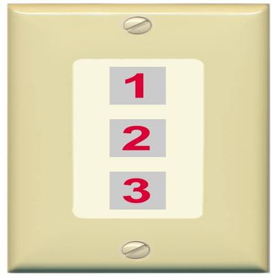 RiteAV Custom Wall Plate 3 Port, 1 Gang, Ivory/Light-Almond, Choose HDMI Coax 3.5mm Banana Cat5/6 Phone RCA Speaker Toslink USB