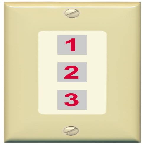 RiteAV Custom Wall Plate 3 Port, 1 Gang, Ivory/Light-Almond, Choose HDMI Coax 3.5mm Banana Cat5/6 Phone RCA Speaker Toslink USB