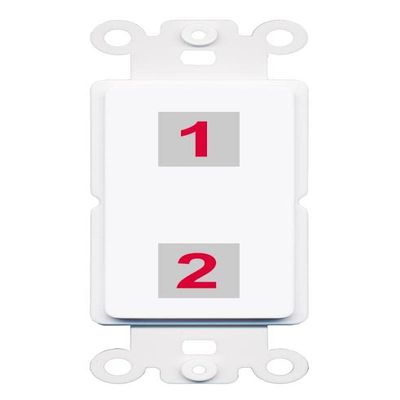 RiteAV Custom Wall Plate 2 Port, Rocker, White/White, Choose HDMI Coax 3.5mm Banana Cat5/6 Phone RCA Speaker Toslink USB