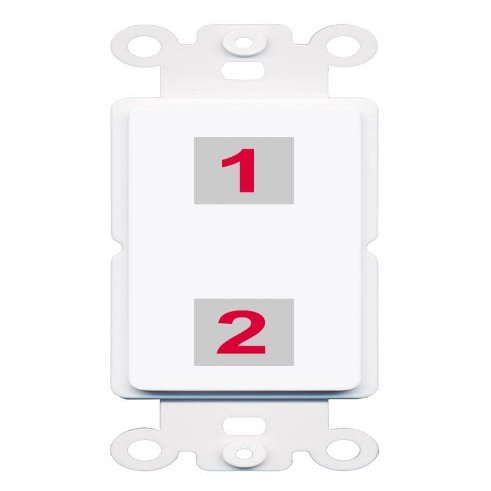 RiteAV Custom Wall Plate 2 Port, Rocker, White/White, Choose HDMI Coax 3.5mm Banana Cat5/6 Phone RCA Speaker Toslink USB