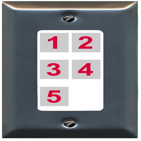 RiteAV Custom Wall Plate 5 Port, 1 Gang, Brushed-Nickel/White, Choose HDMI Coax 3.5mm Banana Cat5/6 Phone RCA Speaker Toslink USB