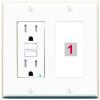 RiteAV Custom Wall Plate 1 Port, GFCI, White/White, Choose HDMI Coax 3.5mm Banana Cat5/6 Phone RCA Speaker Toslink USB view 1