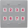 RiteAV Custom Wall Plate 8 Port, 2 Gang Flat, Gray/Gray, Choose HDMI Coax 3.5mm Banana Cat5/6 Phone RCA Speaker Toslink USB view 1