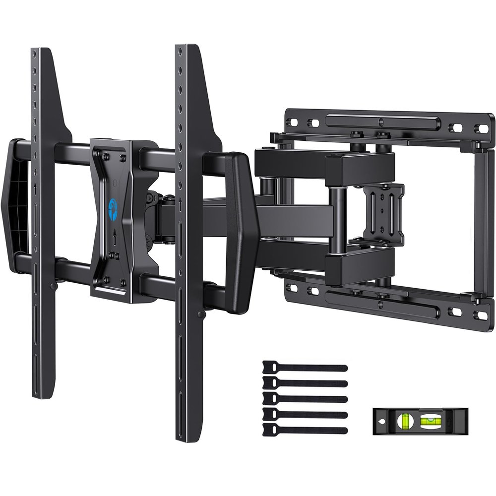 Pipishell Full Motion TV Wall Mount for Most 37-75 inch TVs, Wall Mount Bracket with Dual Articulating Arms, Swivel, Tilt, Max VESA 600x400mm up to 100 lbs, TV Mount Fits 12/16 Wood Studs, PILF6