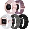 DaQin Elastic Sport Nylon Band Compatible with Fitbit Versa 2 Watch Bands Women Men, 5 Pack Adjustable Stretchy Solo Loop Wristband for Versa/Versa Lite/SE/Fitbit Versa 2 Bands Women of Smartwatch view 1