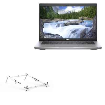 BoxWave Stand and Mount Compatible with Dell Latitude 5420 - Pocket Aluminum Stand 3-in-1, Portable Multi Angle Viewing Riser - Metallic Silver