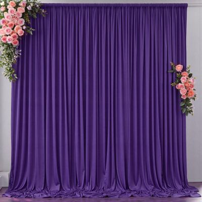 10 ft x 8 ft Wrinkle Free Purple Backdrop Curtain for Parties, Polyester Purple Photo Backdrop Drapes for Wedding Birthday Party Baby Shower,5ft x 8ft,2 Panels