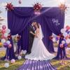 10 ft x 8 ft Wrinkle Free Purple Backdrop Curtain for Parties, Polyester Purple Photo Backdrop Drapes for Wedding Birthday Party Baby Shower,5ft x 8ft,2 Panels view 3