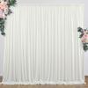 10 ft x 8 ft Wrinkle Free Ivory Backdrop Curtain for Wedding Parties, Polyester Ivory Photo Backdrop Drapes 2 Panels 5x8ft for Baby Shower Photoshoot Engagement Birthday Party Photography Background view 1