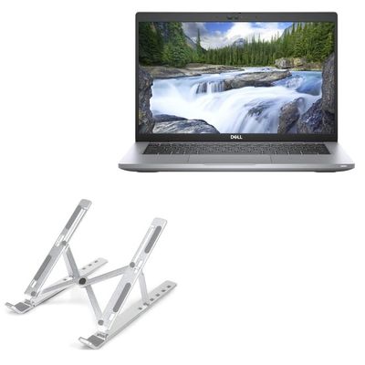 BoxWave Stand and Mount Compatible with Dell Latitude 5420 - Compact QuickSwitch Stand, Portable Multi Angle Viewing Foldable Riser - Metallic Silver