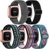 DaQin Elastic Sport Nylon Band Compatible with Fitbit Versa 2 Watch Bands Women Men, 5 Pack Adjustable Stretchy Solo Loop Wristband for Versa/Versa Lite/SE/Fitbit Versa 2 Bands Women of Smartwatch view 1