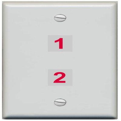 RiteAV Custom Wall Plate 2 Port, Flat, Gray/Gray, Choose HDMI Coax 3.5mm Banana Cat5/6 Phone RCA Speaker Toslink USB