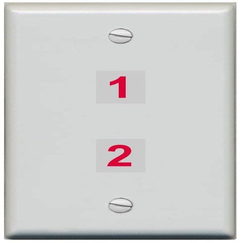 RiteAV Custom Wall Plate 2 Port, Flat, Gray/Gray, Choose HDMI Coax 3.5mm Banana Cat5/6 Phone RCA Speaker Toslink USB