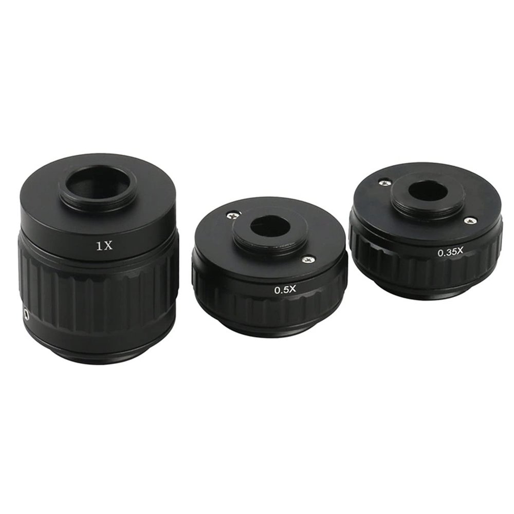 Microscope Kit C Mount Adapters Lens 0.35X 0.5X 1X CTV for Trinocular Stereo Microscope 25mm Microscopio Camera Microscope Lens Adapters (Color : 0.35X 0.5X 1X)