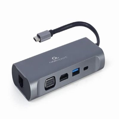 Gembird USB Type-C 7-in-1 Combi Adaptor Space Grey