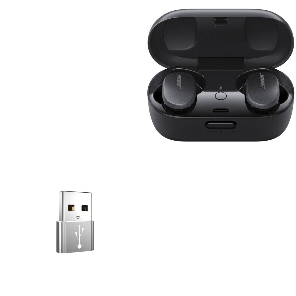 BoxWave Adapter Compatible with Bose QuietComfort Earbuds - USB-A to C PortChanger (5-Pack), Type-C OTG Convert Charging Data Adapter - Metallic Silver
