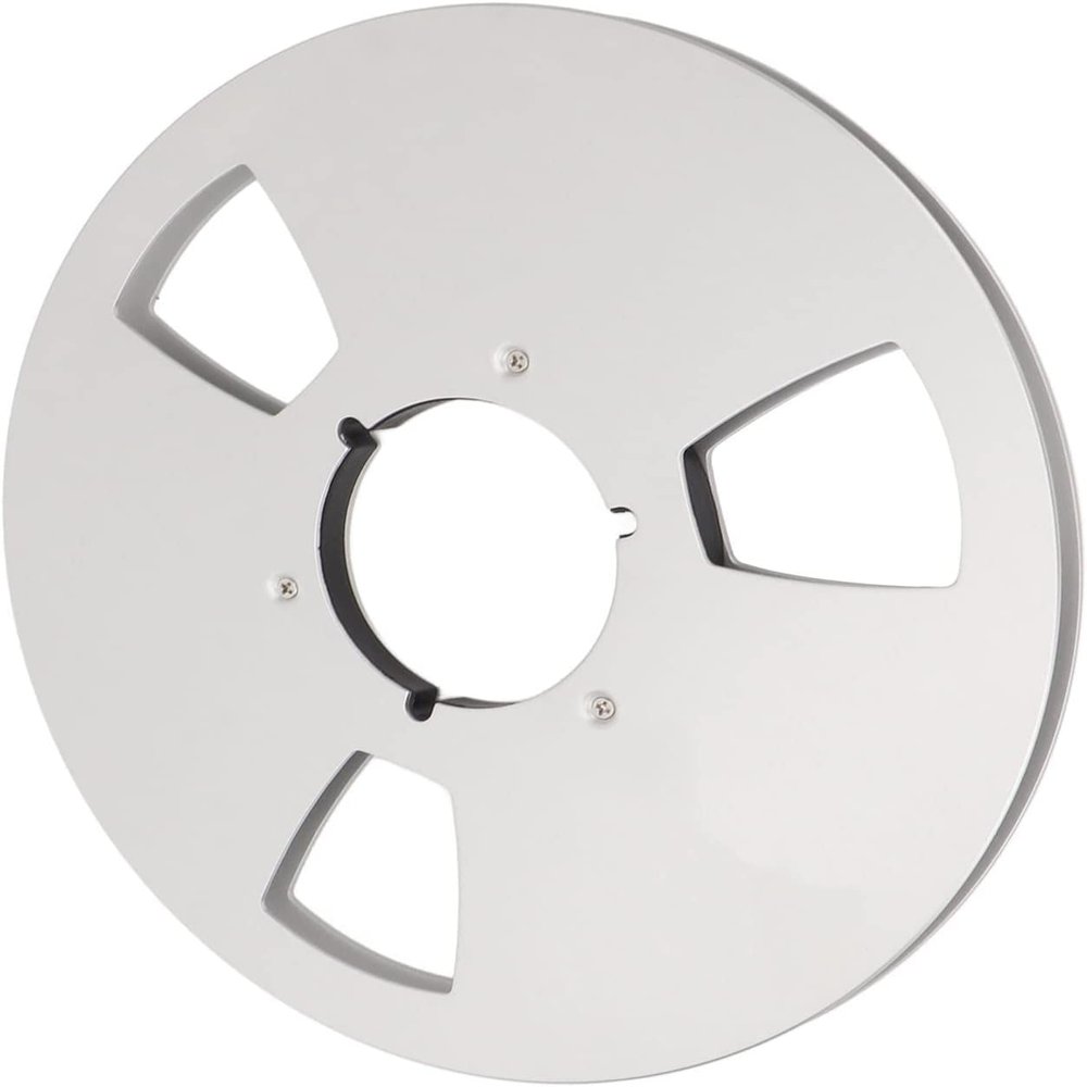 10 Inch 14 Empty Tape Reel, Easy to Use Heavy Duty Empty Disc Opening Machine Parts Aluminum Alloy Universal Recording Tape Reel for (Silver)