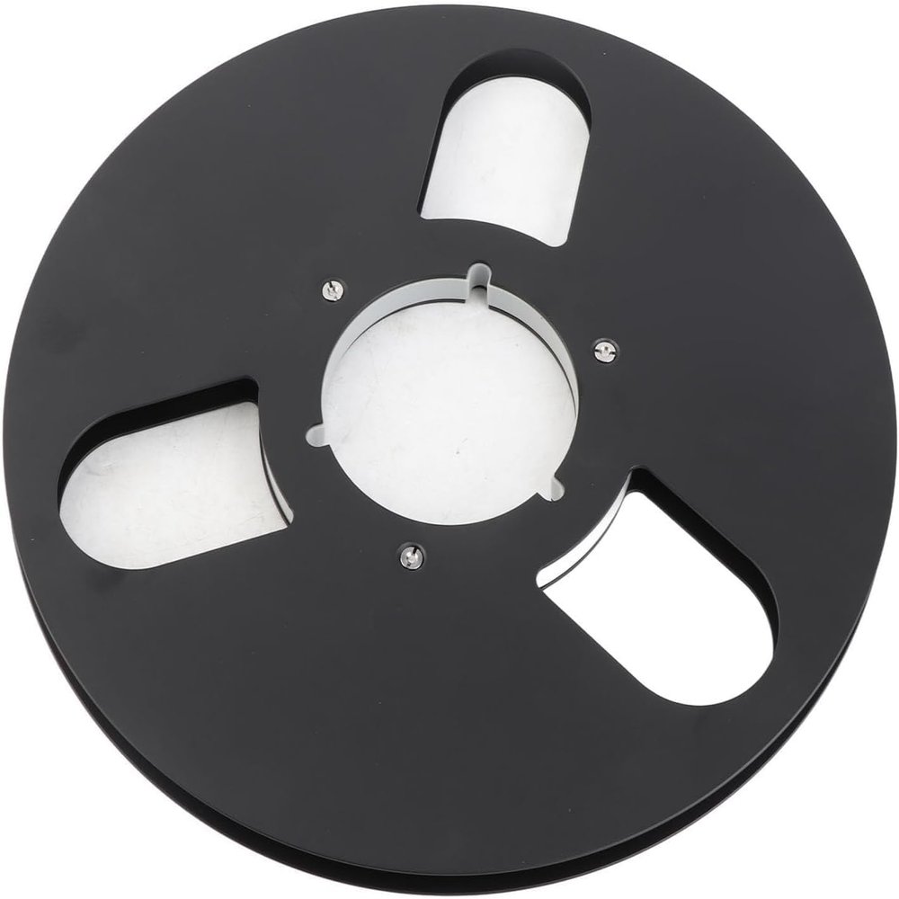 10 Inch 14 Empty Tape Reel, Easy to Use Heavy Duty Empty Disc Opening Machine Parts Aluminum Alloy Universal Recording Tape Reel for (Black)