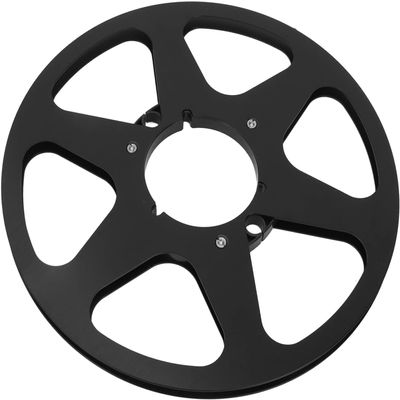 Take Up Spool, 10 Inch Bending 6 Holes Sound Aluminum Take Up Reel, High Strength Alloy for 14 Inch Tapes (Black)