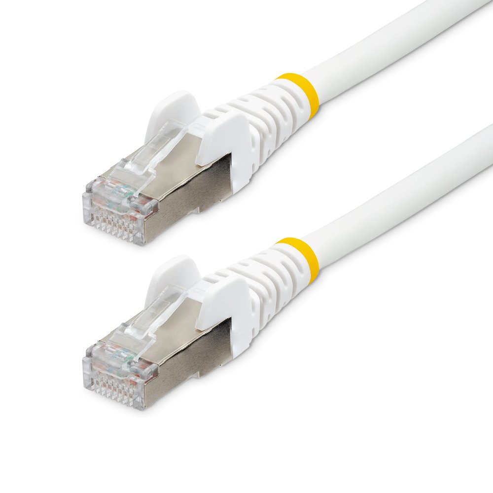 StarTech.com 30ft CAT6a Ethernet Cable - Low Smoke Zero Halogen (LSZH) - 10 Gigabit 500MHz 100W PoE RJ45 S/FTP White Network Patch Cord Snagless w/Strain Relief (NLWH-30F-CAT6A-PATCH)