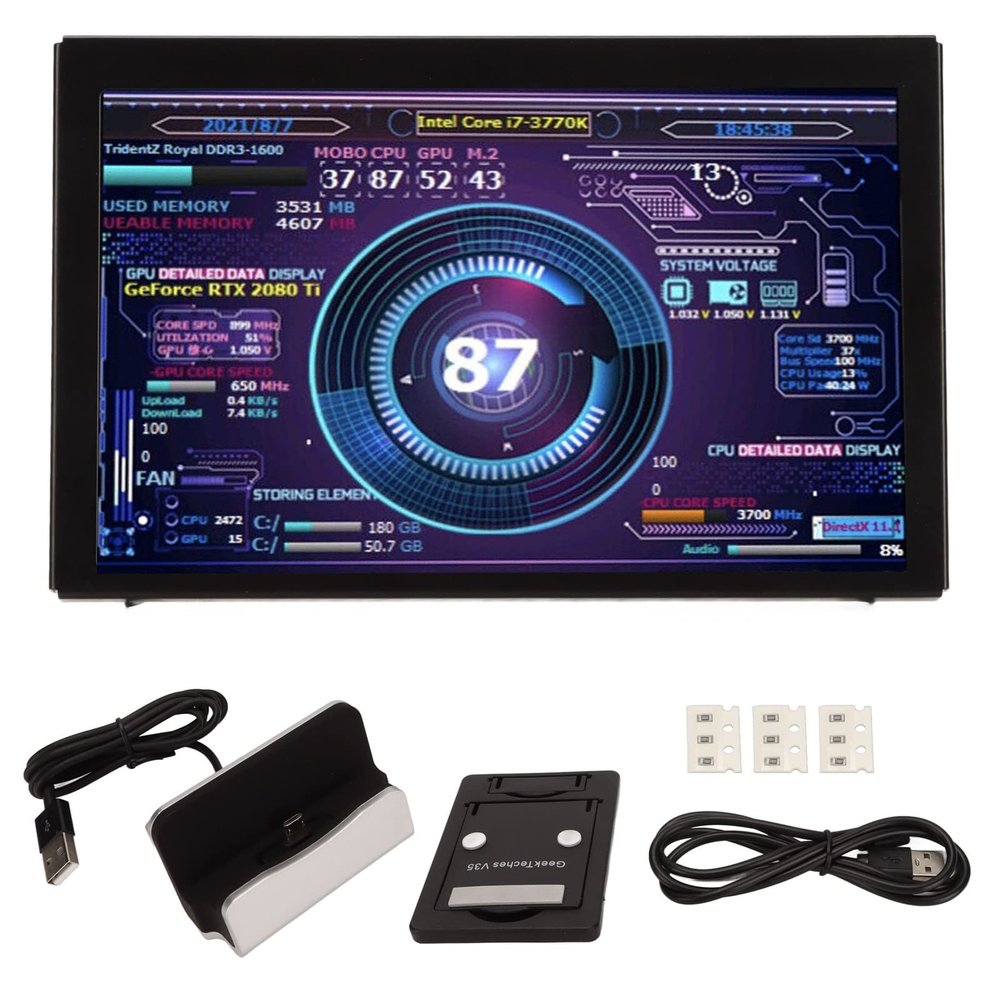 5in IPS Computer Temp Monitor, USB Mini CPU Monitor Screen for AIDA64 PC CPU RAM Sensor Panel Display PC CPU RAM HDD Data Monitor for for Linux for