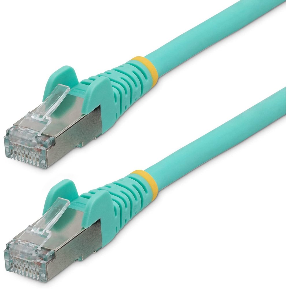 StarTech.com 9ft CAT6a Ethernet Cable - Low Smoke Zero Halogen (LSZH) - 10 Gigabit 500MHz 100W PoE RJ45 S/FTP Aqua Network Patch Cord Snagless w/Strain Relief (NLAQ-9F-CAT6A-PATCH)