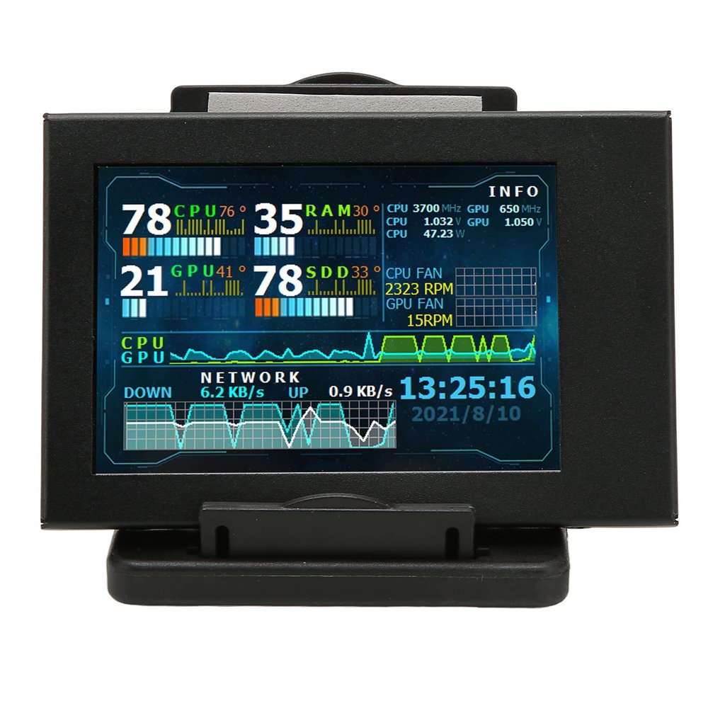 ASHATA 3.5in Computer Temp Monitor, AIDA64 PC CPU Data Monitor, PC Sensor Panel Display, USB Mini Screen, PC Temperature Display for PC ARGB Computer Case Secondary Screen