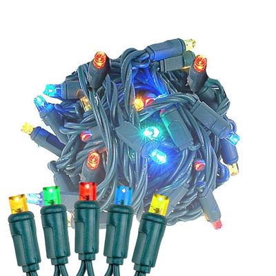 Novelty Lights 17ft 50 LED Multicolor Christmas String Lights, Green Wire
