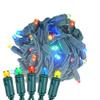 Novelty Lights 17ft 50 LED Multicolor Christmas String Lights, Green Wire view 1
