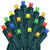 Novelty Lights 17ft 50 LED Multicolor Christmas String Lights, Green Wire view 4