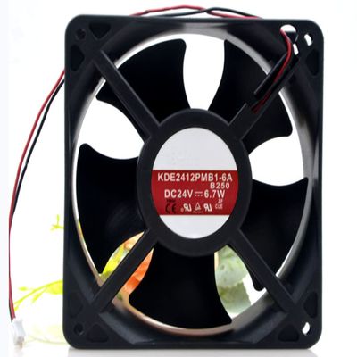 for KDE2412PMB1-6A 24V 0.42A 6.7W 3100/2500RPM 108CFM 42DBA 120X120X38MM 2-Wire Cooling Fan
