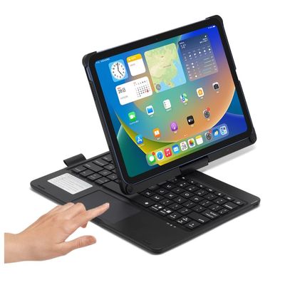 HENGHUI iPad 10th Generation Keyboard Case with TouchPad 360 Rotating Backlight Rotate Fold Bluetooth Foldable Keyboard Cover for iPad 10 2022 10.9 inch (Black)