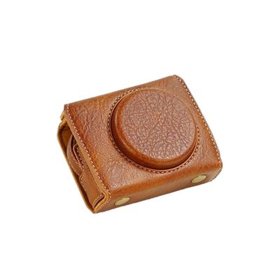 Camera Case Brown Anti-Skid PU Leather Protective Body Cover Case with Half-Body Base case for Sony Cyber-Shot RX100 II Camera, Brown