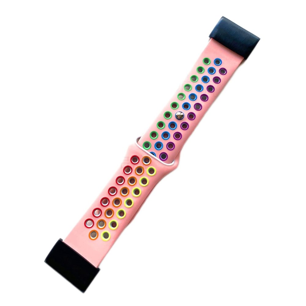 DFAMIN 22 26mm Silicone Watch Band Easy Quick Fit Strap for Garmin Fenix 7 7X /3HR/Fenix 5X/Fenix 5X Plus/S60/D2/MK1/Fenix 5/Fenix 5 Plus (Color : Pink Rainbow, Size : Fenix 7X)