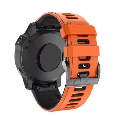 DFAMIN Quick Release Watchband Strap For Garmin Fenix 7 7X 6X Pro Watch Easyfit Wrist Band For Fenix 6 Pro For Garmin Fenix 5X 5 Watch (Color : Orange Black, Size : 22mm Fenix 6 Pro)