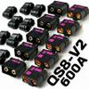 Perfect Pass QS8-V2 Anti-Spark Connector Set (5 Pack) Male & Female + Wire Covers (4pc x 5) / New and Improved Version of QS8-S Connector / 600A Burst/Gold Plated 8MM Bullets QS8-V2! view 1