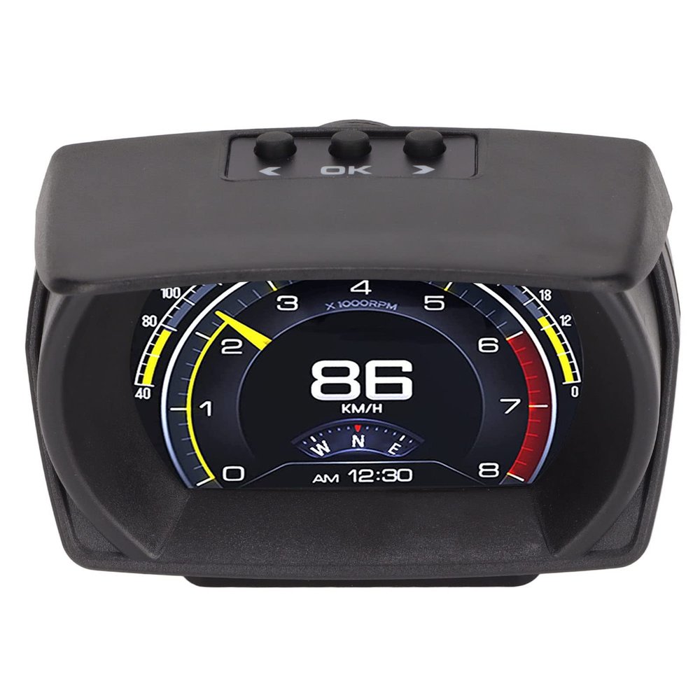 Car HUD, Safe Driving HUD Indicator Easy Installation Black Multifunction for OBD II Compact Car