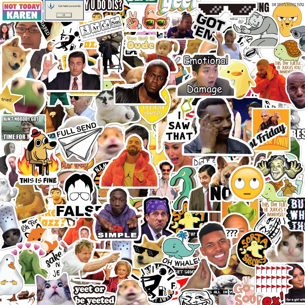 306pcs Funny Meme Vinyl Stickers Pack, Large Bulk Sticker for Laptop, Phone, Water Bottles, Computer Cars... Vine Sticker Decal DIY Dcor for Bumper Accesory