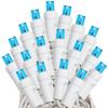 Novelty Lights 25ft Christmas String Lights, 50 Teal LED Bulbs on White Wire, 6" Spacing, Connectable Indoor Outdoor Commercial Grade Lighting for Holidays Patio Weddings view 4