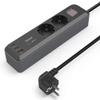 Hama Power Strip, 2 Sockets, USB-C/A 65W, Power Delivery, Switch, 1.4 m, Black and Grey view 3
