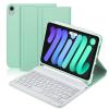 BORIYUAN iPad mini 6 Keyboard Case 2021, Detachable Wireless Bluetooth Keyboard Slim Folio Smart Cover with Build-in Pencil Holder for iPad mini 6th Generation 8.3 inch  Light Green view 1