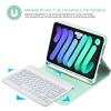 BORIYUAN iPad mini 6 Keyboard Case 2021, Detachable Wireless Bluetooth Keyboard Slim Folio Smart Cover with Build-in Pencil Holder for iPad mini 6th Generation 8.3 inch  Light Green view 2
