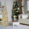 LABRIMP Filler Decor Desktop Mantel Party Artificial Led Bag Up Light Top Stuffer Glass Window Lighted Christmas Xmas Favor Tree: with Holiday Golden Decorative Table Goodie view 4