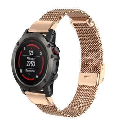 Gheper Metal Band Compatible with Garmin Fenix 7/Fenix 6 Pro/Fenix 5 Plus/935/945/Descent G1/EPIX Gen 2/Instinct Mesh Woven Stainless Steel Smartwatch Wristbands Replacement Strap