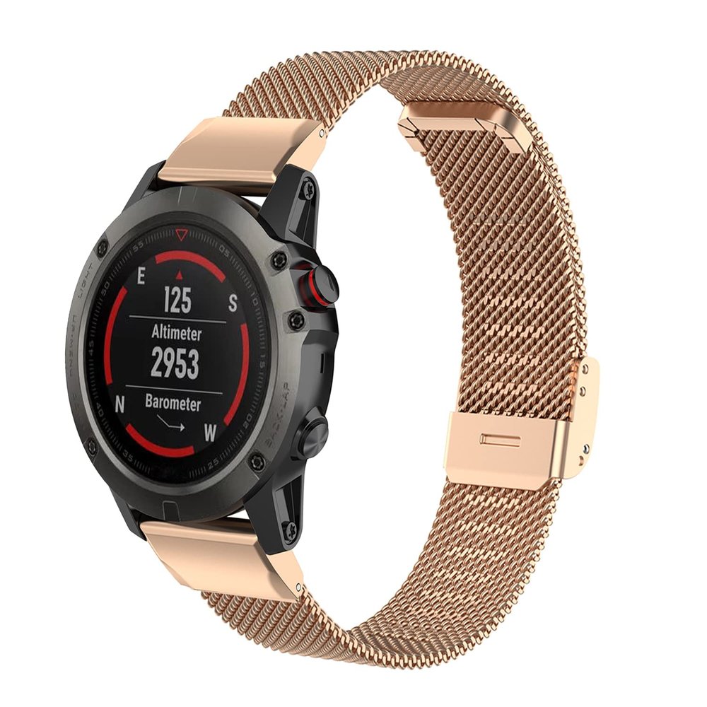 Gheper Metal Band Compatible with Garmin Fenix 7/Fenix 6 Pro/Fenix 5 Plus/935/945/Descent G1/EPIX Gen 2/Instinct Mesh Woven Stainless Steel Smartwatch Wristbands Replacement Strap