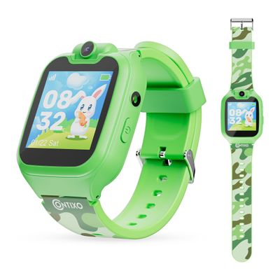 Contixo KW01 Smart Watches for Kids, Green 1.54" HD Touch Screen Educational Smartwatch Toy with Games Camera Video Recorder Calculator Flashlight Music Player Gift for 3-12 Years Old Boys Girls