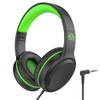 UKELALA Green Wired Headphones for Boys Portable On Ear Youth Headphones for School Airplane Travel Lightweight Portable Compatible with Pad Computer Laptop for Adults Student Children Girls Kids view 1