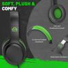 UKELALA Green Wired Headphones for Boys Portable On Ear Youth Headphones for School Airplane Travel Lightweight Portable Compatible with Pad Computer Laptop for Adults Student Children Girls Kids view 2