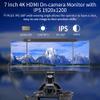 FEELWORLD LUT7 7 Inch Field Monitor 4K 1920x1200 Ultra Bright 2200nit Touch Screen Camera DSLR Video Assist 3D Lut Waveform Vectorscope Input 8.4V DC Output Tilt Arm (LUT7 7 HDMI) view 2