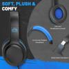UKELALA On Ear Wired Blue Headphones for Boys Girls Folding Corded Head Phones for Kids Youth Student Children Portable Headphone for School Classroom view 2